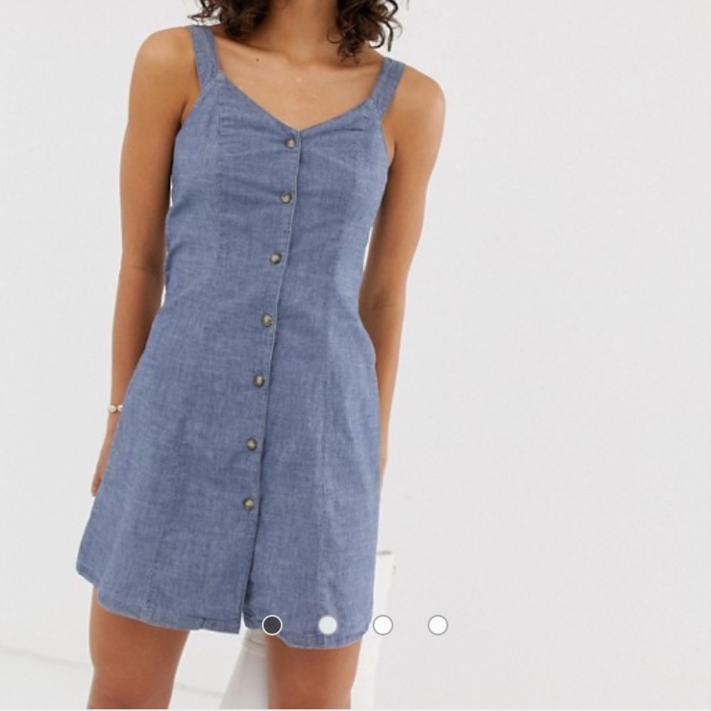 Vero Moda chambray button through cami dress-ASOS